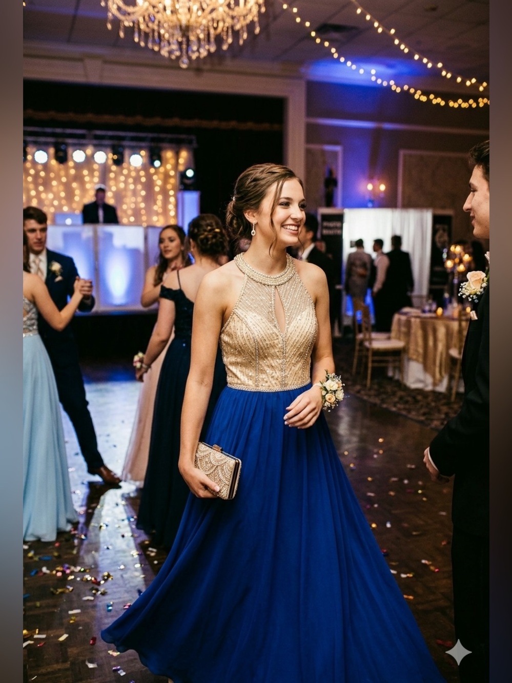 Prome, weeding dress special event women’s size 3 preowned blue dress